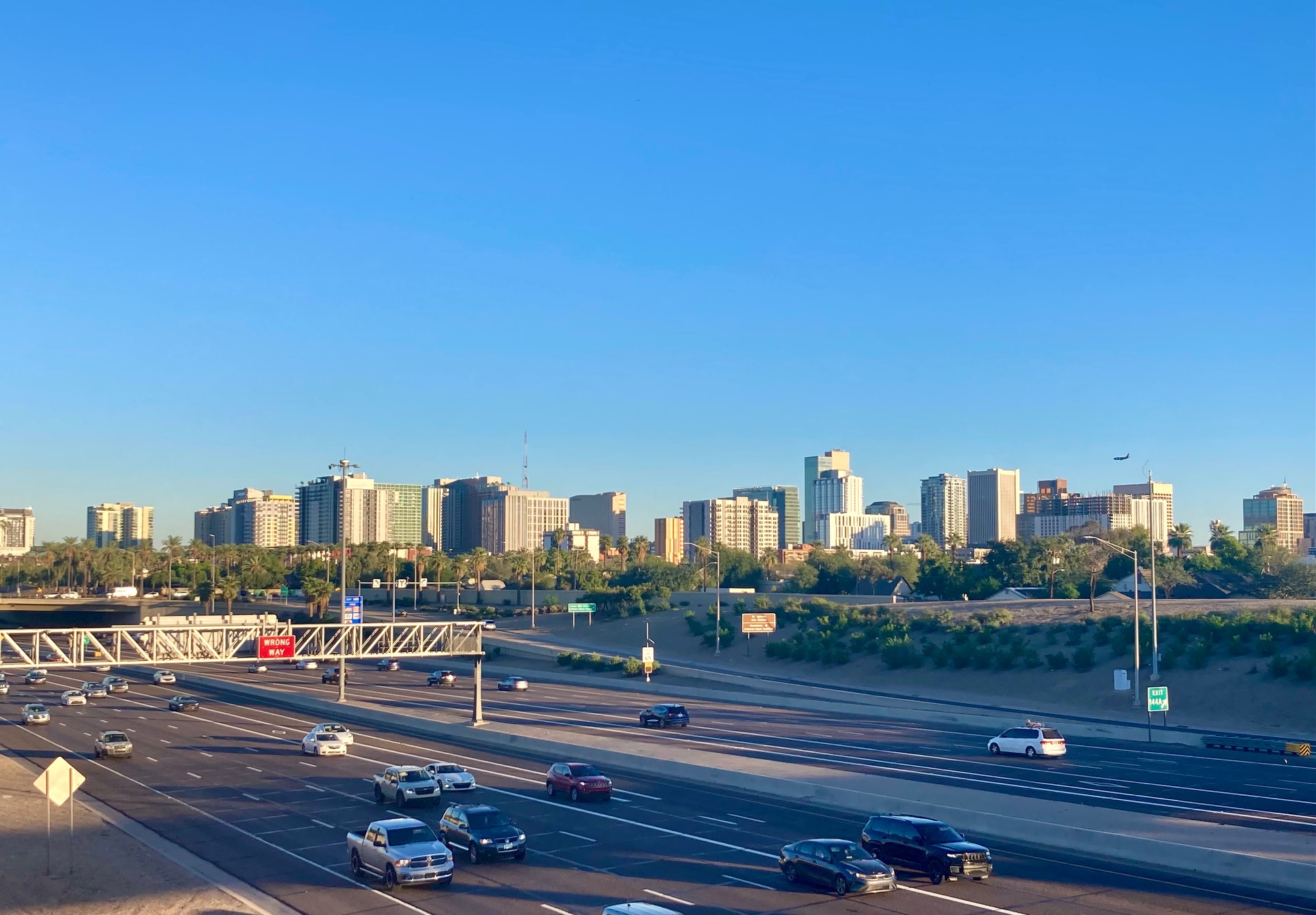 Downtown Phoenix skyline beneath the Arizona mountains