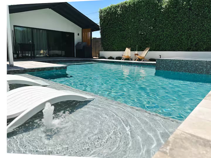 Palm Haven Pool House pool area at a direct-booking vacation rental in Phoenix, Arizona