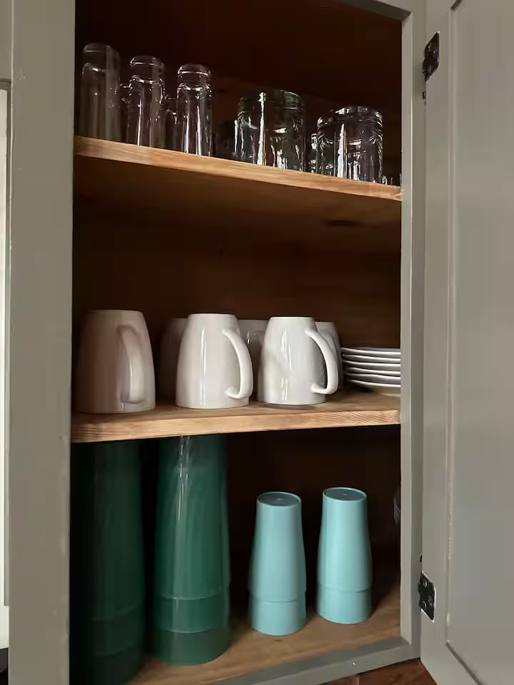 Weiss Lake House with Private Dock coffee station at a direct-booking vacation rental in Cedar Bluff, Alabama