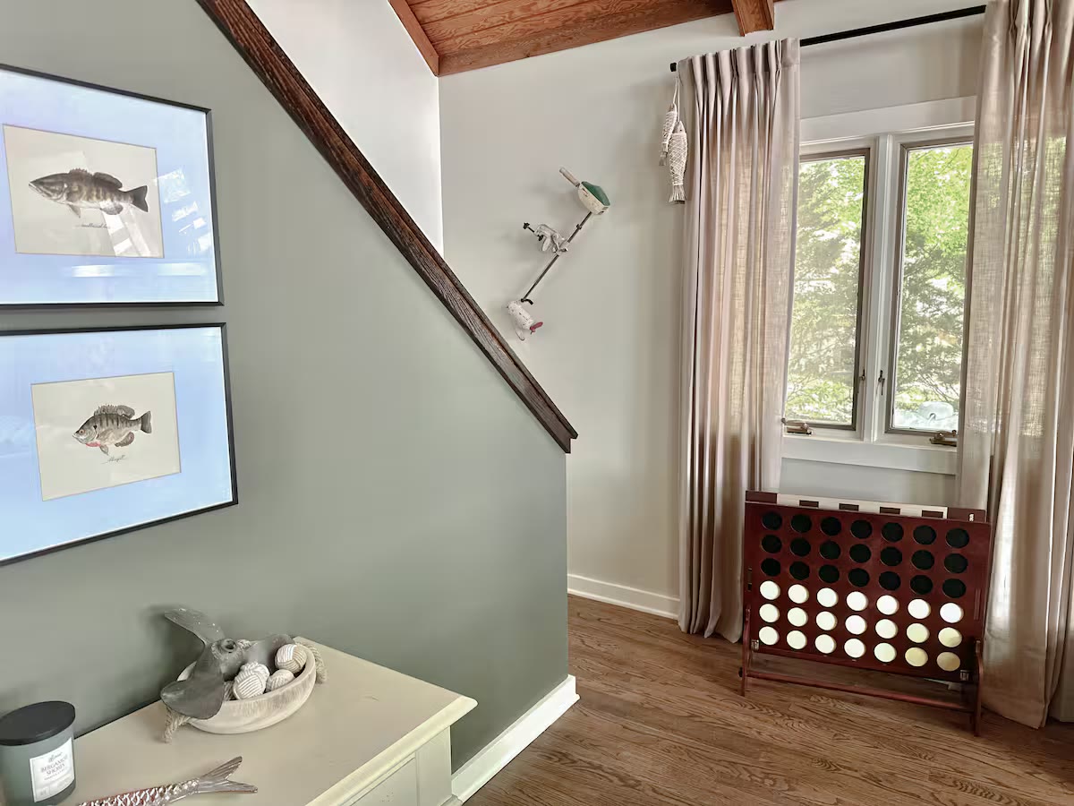 Weiss Lake House with Private Dock linen storage at a direct-booking vacation rental in Cedar Bluff, Alabama